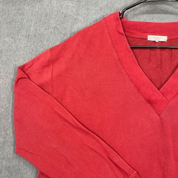 Rag & Bone Womens Red V-Neck Long Sleeve Pullover Sweatshirt Size S Cotton Blend - Picture 8 of 11